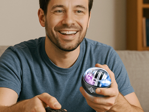 Person centering focus through rhythmic rotation